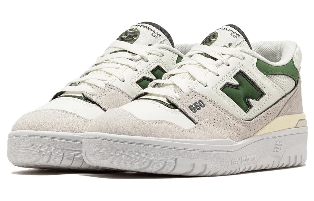 Ретро баскетбольные кроссовки New Balance 550 White Green - изображение 3