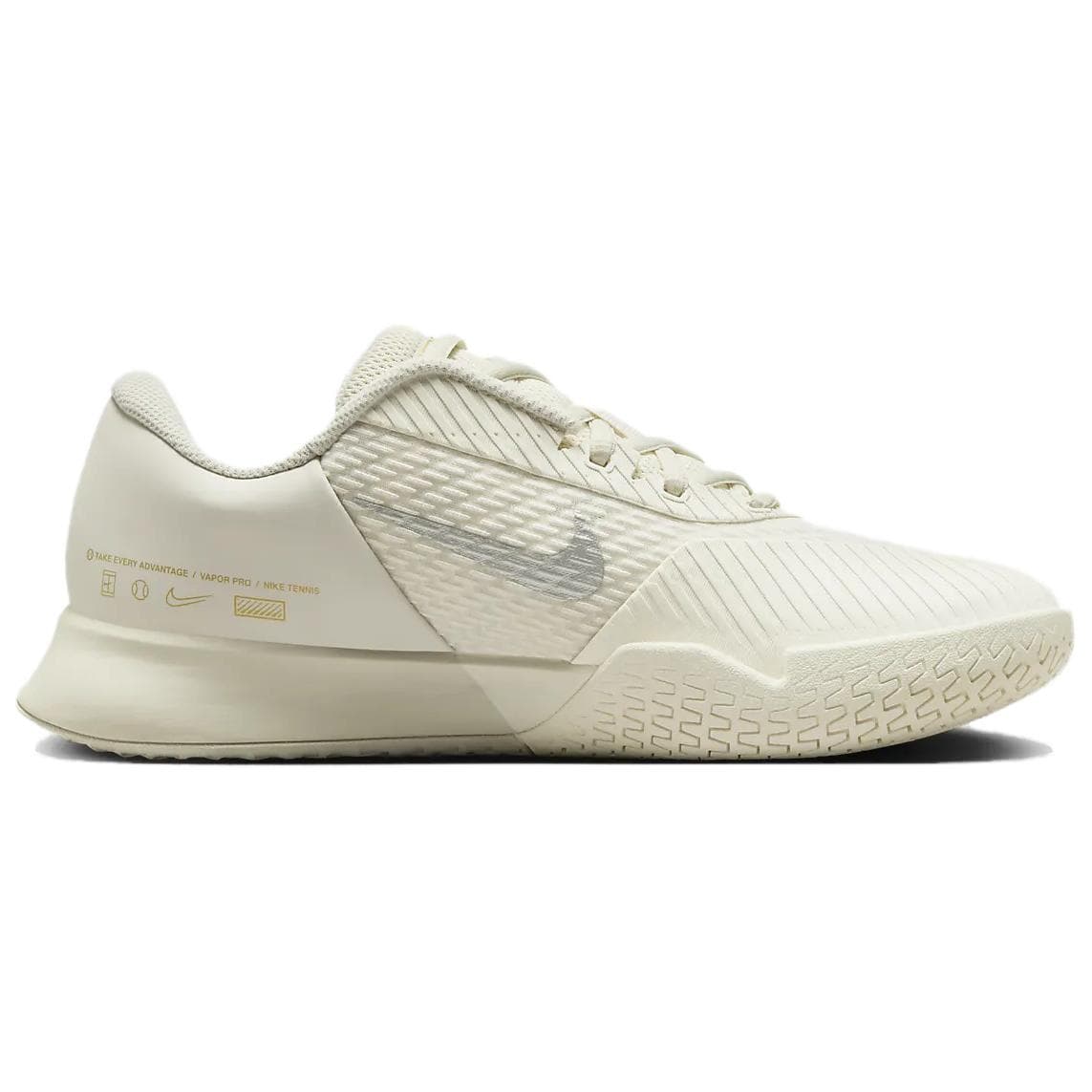 Кроссовки для тенниса Nike Court Vapor противоскользящие теннисные кроссовки с низким верхом женские светло-бежевые - изображение 2