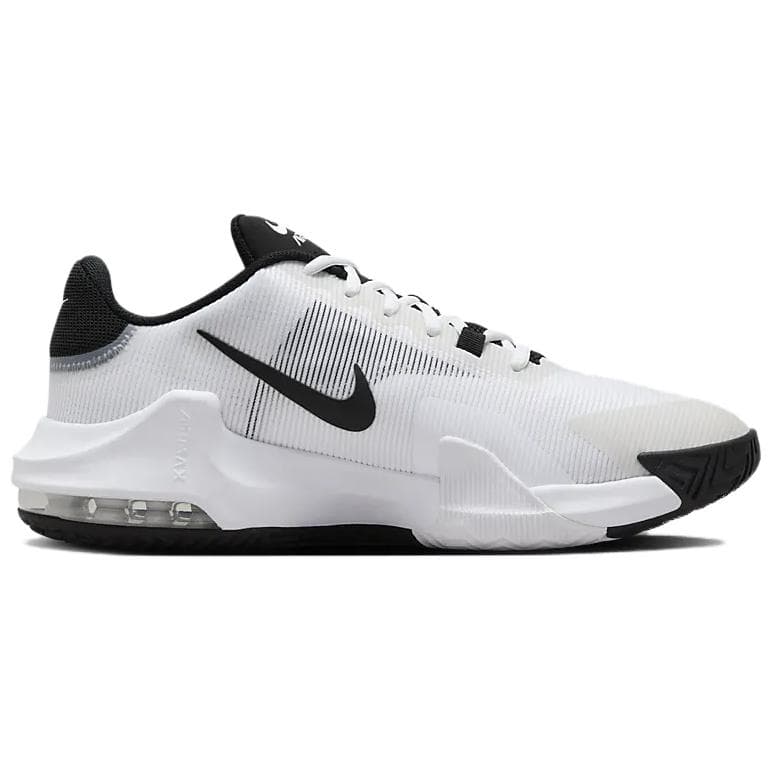 Кроссовки для баскетбола Nike Air MAX IMPACT 4 Удобные Износостойкие Низкие Баскетбольные Кроссовки Мужские Белый Черный - изображение 2