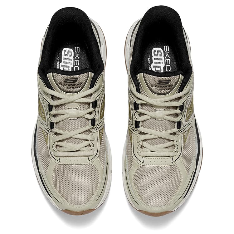 Кроссовки Skechers Серебряный Панель Легкий Low Топ Массивные кроссовки Men's Natural - изображение 3