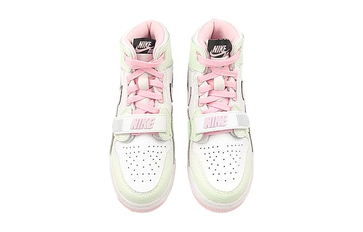 Ретро баскетбольные кроссовки Jordan Legacy 312 High White Green Pink - изображение 4