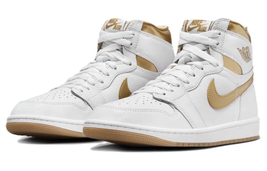 Ретро баскетбольные кроссовки Jordan Air Jordan 1 OG "White and Gold" - изображение 3