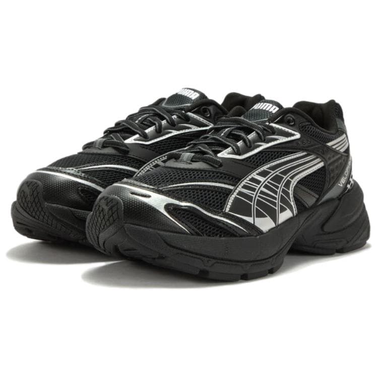 Кроссовки PUMA Velophasis Дышащий Low Топ Массивные кроссовки Унисекс Черно-серебро - изображение 3