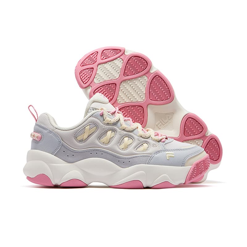 Кроссовки для баскетбола FILA FUSION WATERBEAR Bear Paw Shoes Низкие Баскетбольные Кроссовки Женские С ароматом Белоснежная Луна Каменно-серый - изображение 6