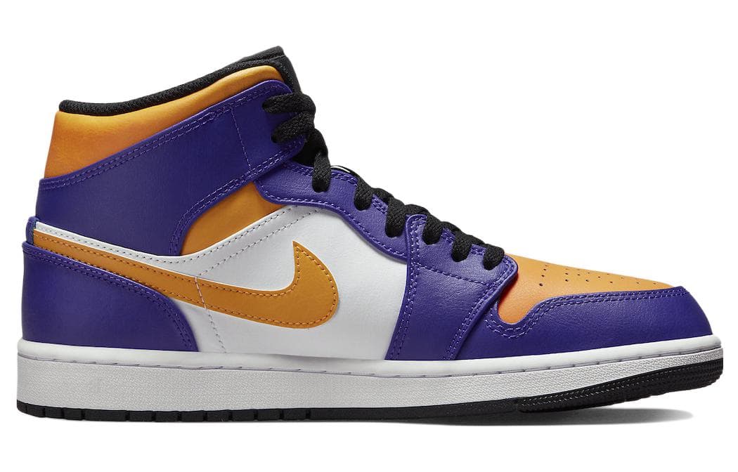 Ретро баскетбольные кроссовки Jordan Air Jordan 1 Mid "Lakers" - изображение 2