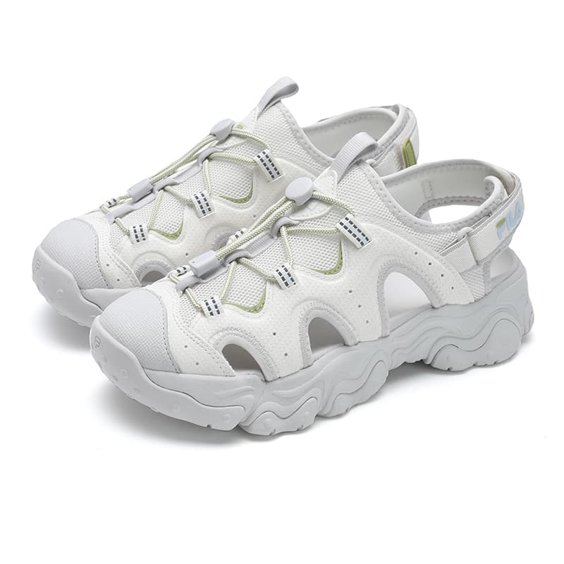 Сандалии с ремешком FILA FLUID 5 SANDAL Кошачья лапа Каньонинг (сплав по горной реке) Девичий Пляжные сандалии Женские Белый Серый - изображение 3