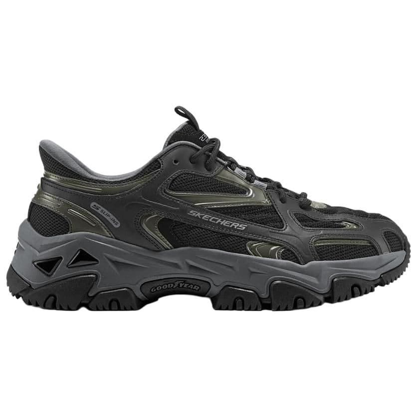 Кроссовки Skechers OUTDOOR MENS Дышащий Поддержка визуально увеличивает рост Low Топ Массивные кроссовки Мужской Черный - изображение 2