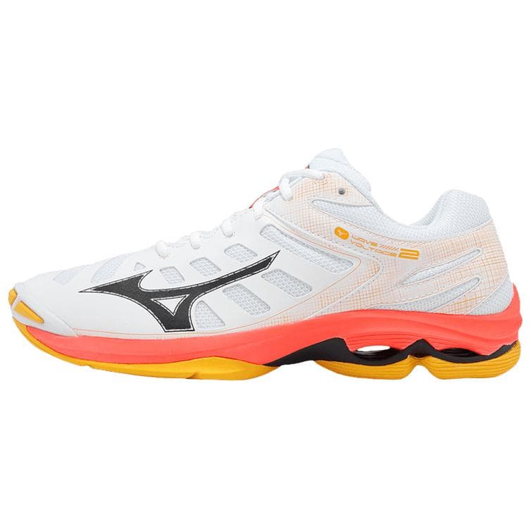 Кроссовки для спортзала Mizuno Wave Voltage 2 Устойчивые к истиранию Низкие Кроссовки для тренировок Мужские Белый Желтый Розовый - изображение 1