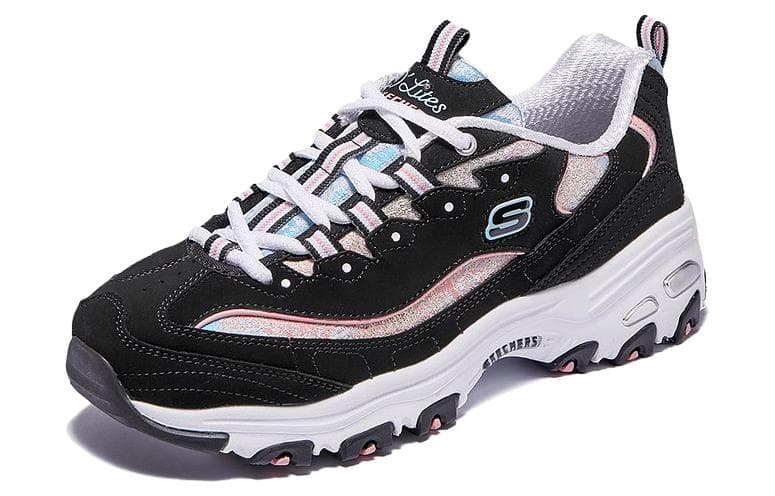 Кроссовки Skechers D'LITES 1,0 Устойчивые к истиранию Низкие Кроссовки с Толстой Подошвой Женские Черные Розовые Синие - изображение 2
