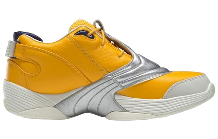 Ретро баскетбольные кроссовки Reebok Answer 5 Eric Emanuel Silver Yellow - изображение 2