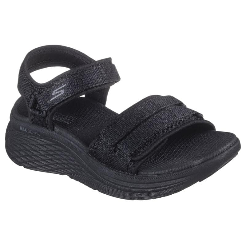 Шлёпанцы Skechers Max Cushioning One Шнуровка Сандалии Женские Черные - изображение 4