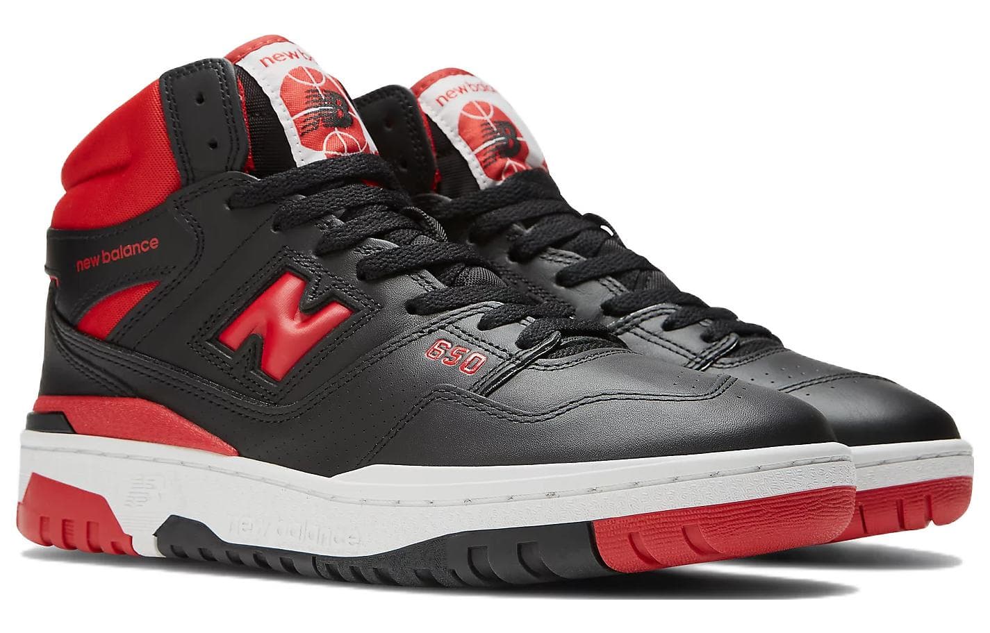 Ретро баскетбольные кроссовки New Balance 650 Black Red - изображение 3
