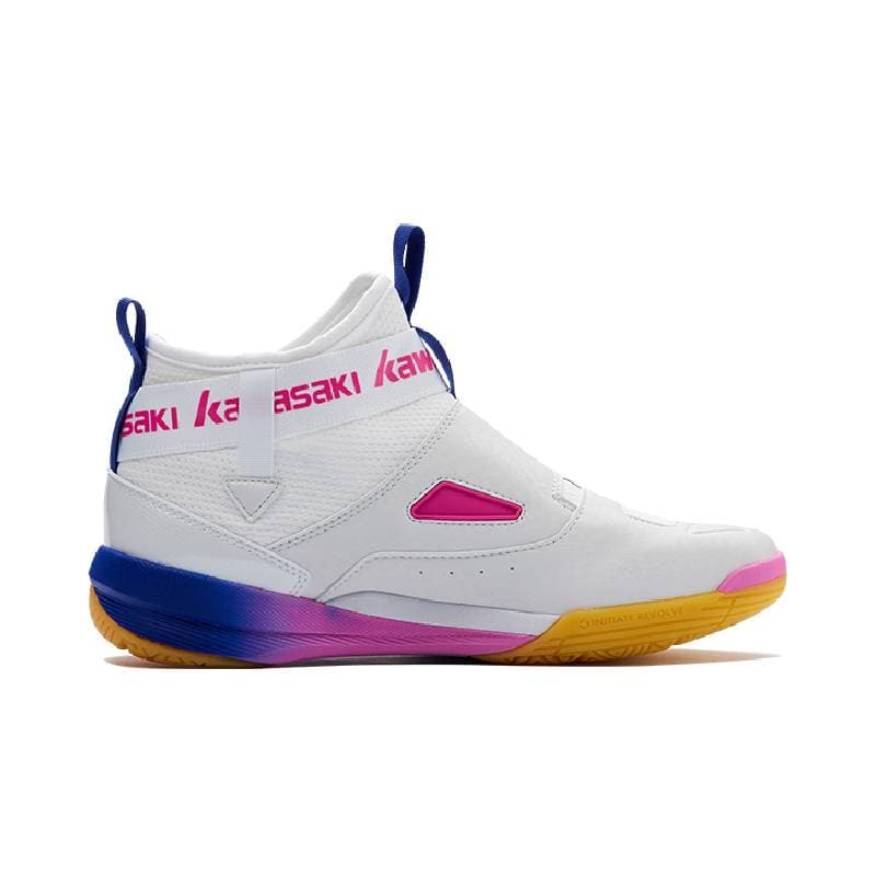 Кроссовки для бадминтона Kawasaki Cross 2,0 Advanced Training Shoes No-Tie Lacing Shock Absorption Anti-Slip Wrap Support Impact Resistance High-Top Badminton Shoes Unisex Colorful Sunshine - изображение 2