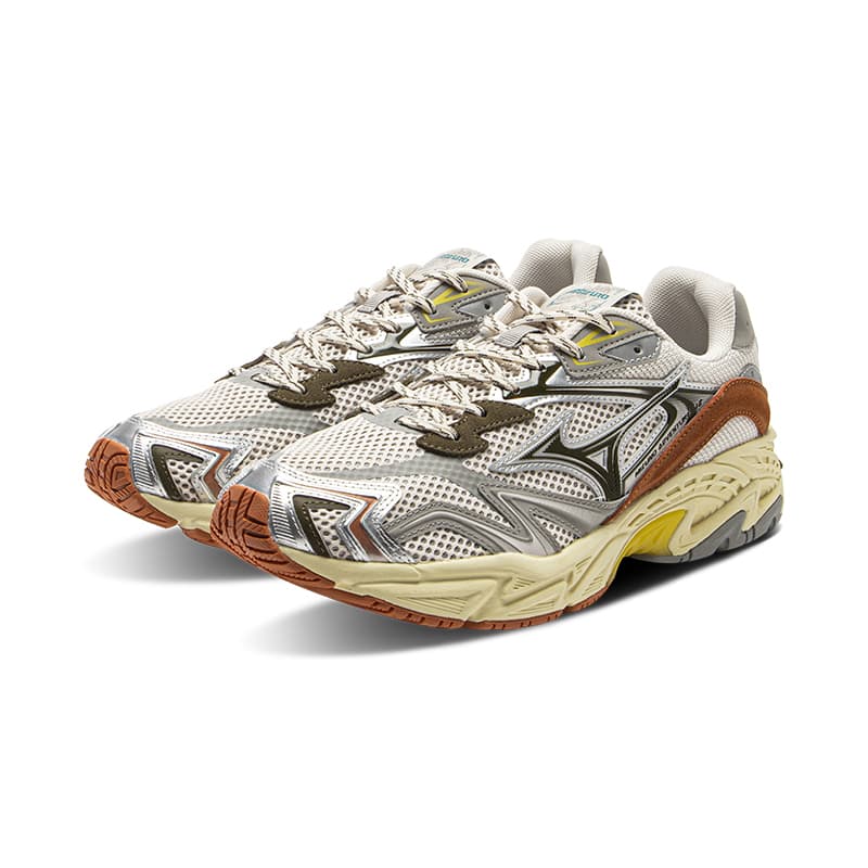 Кроссовки Mizuno Adventure Износостойкие Дышащие Низкие Кеды Унисекс Серебристо-Коричневые - изображение 3