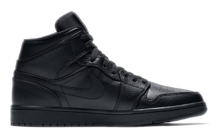 Ретро баскетбольные кроссовки Jordan Air Jordan 1 Mid "Triple Black" - изображение 2