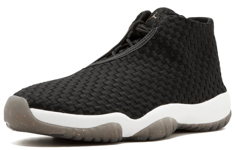 Ретро баскетбольные кроссовки Jordan Future Black White Gold - изображение 2