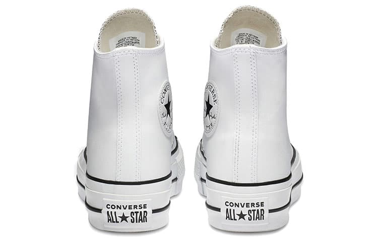 Кроссовки Converse Chuck Taylor All Star Platform Clean Leather High Top White Black - изображение 4