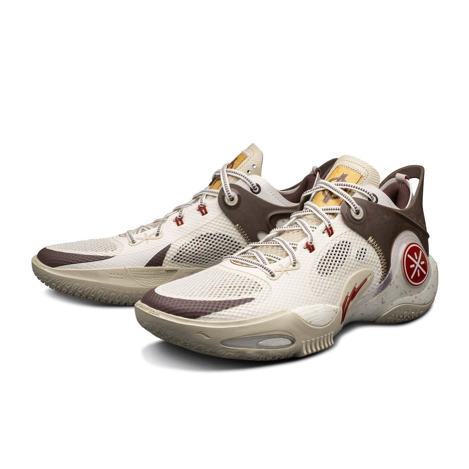 Кроссовки для баскетбола Li-Ning Wade Fission 8 White Brown Red - изображение 2