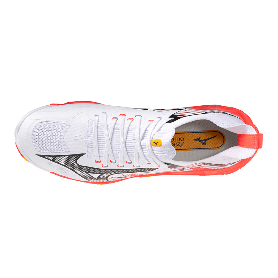 Кроссовки для спортзала Mizuno WAVE LIGHTNING NEO 3 Low Топ Тренировочные кроссовки Унисекс Белый и оранжевый - изображение 3