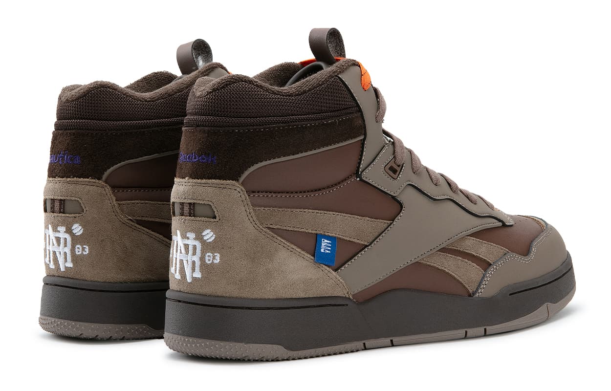 Ретро баскетбольные кроссовки Nautica x Reebok BB4000 II MID Brown - изображение 3