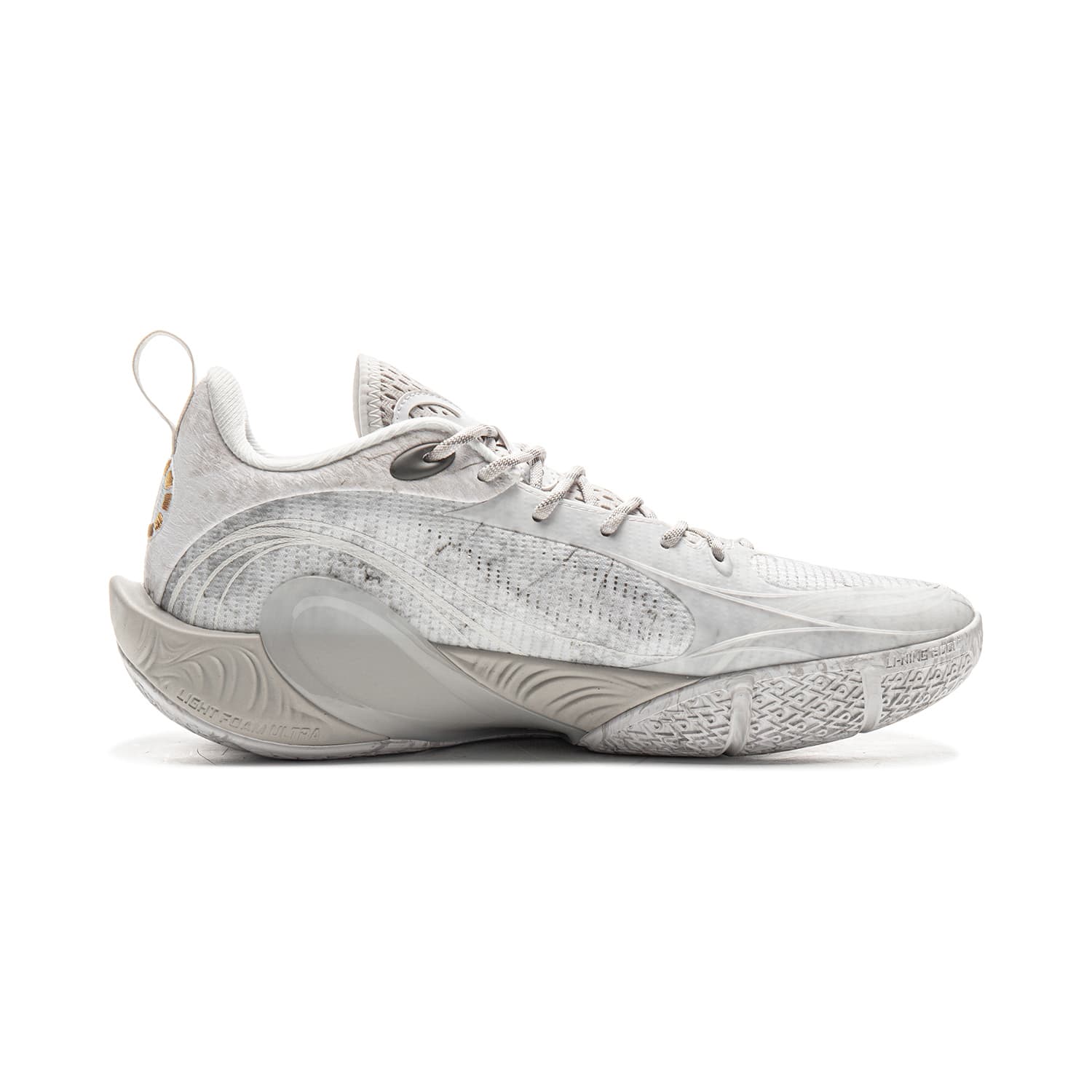 Кроссовки для баскетбола Li-Ning DLO1 Лунно-каменный Russell 1st поколение Технология BOOM стабильная поддержка Амортизация Лоу-топы Баскетбольные кроссовки Мужской Бело-серый - изображение 2