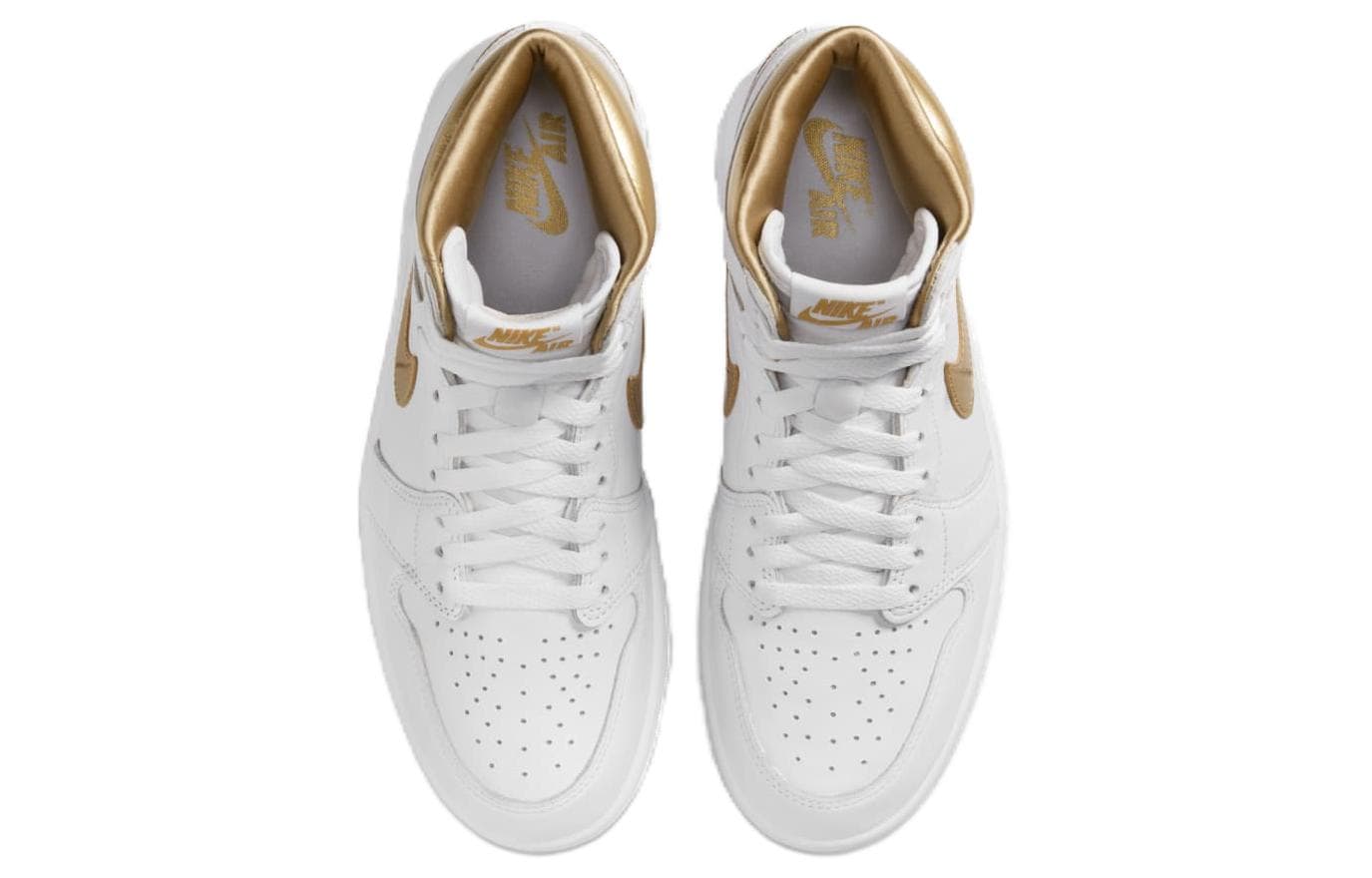 Ретро баскетбольные кроссовки Jordan Air Jordan 1 OG "White and Gold" - изображение 4