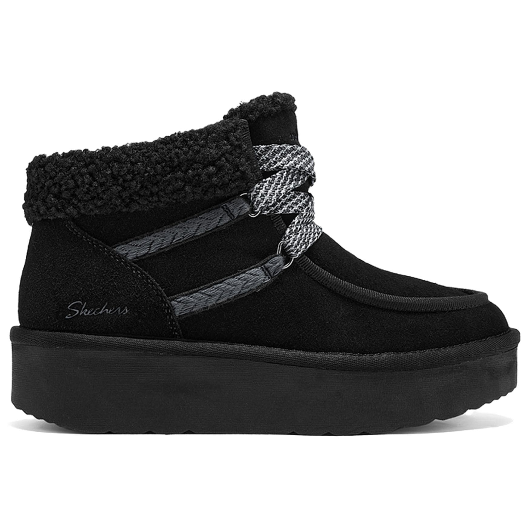 Ботинки зимние Skechers Suede Padded Mid Snow Boots Black - изображение 2