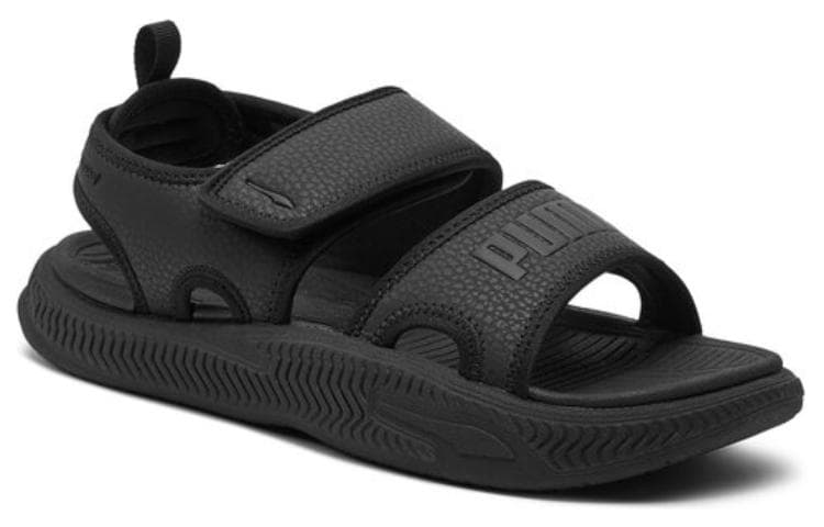 Сандалии с ремешком PUMA SoftridePro Sandal 24 Ткань Комфортная и Дышащая Пляжные Сандалии Унисекс Черные - изображение 2