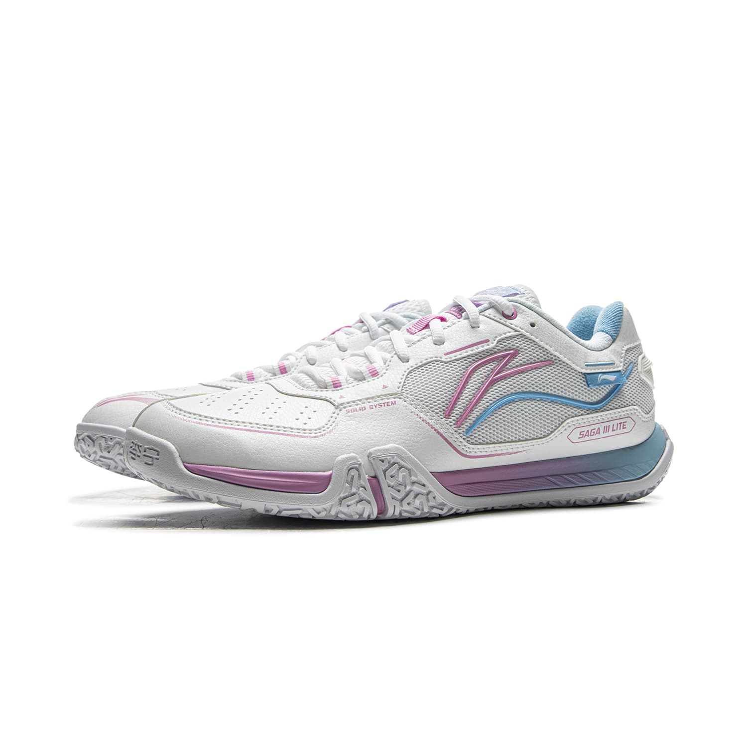 Кроссовки для бадминтона Li NING Saga 3LITE Амортизация Устойчивые к истиранию Низкие Кроссовки для бадминтона Унисекс Стандартный Белый - изображение 3