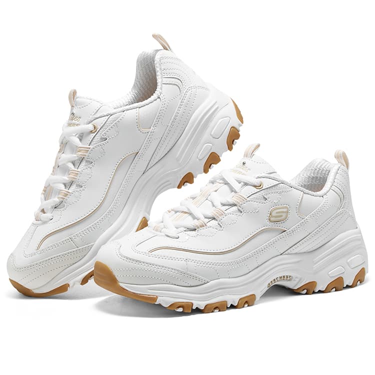Кроссовки Skechers D'Lites 1,0 Low Топ Массивные кроссовки Women's White Желтый - изображение 3