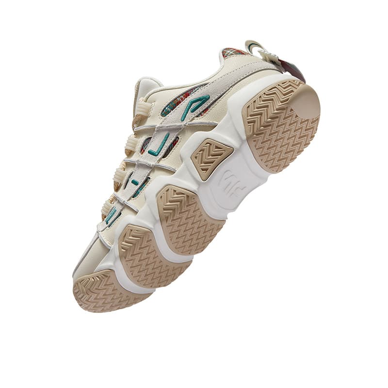 Кроссовки для баскетбола FILA FUSION BUSTER Пухлые туфли Низкие Баскетбольные кроссовки Мужские Белые Зеленые - изображение 4
