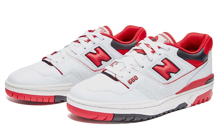 Ретро баскетбольные кроссовки New Balance 550 Red White - изображение 3