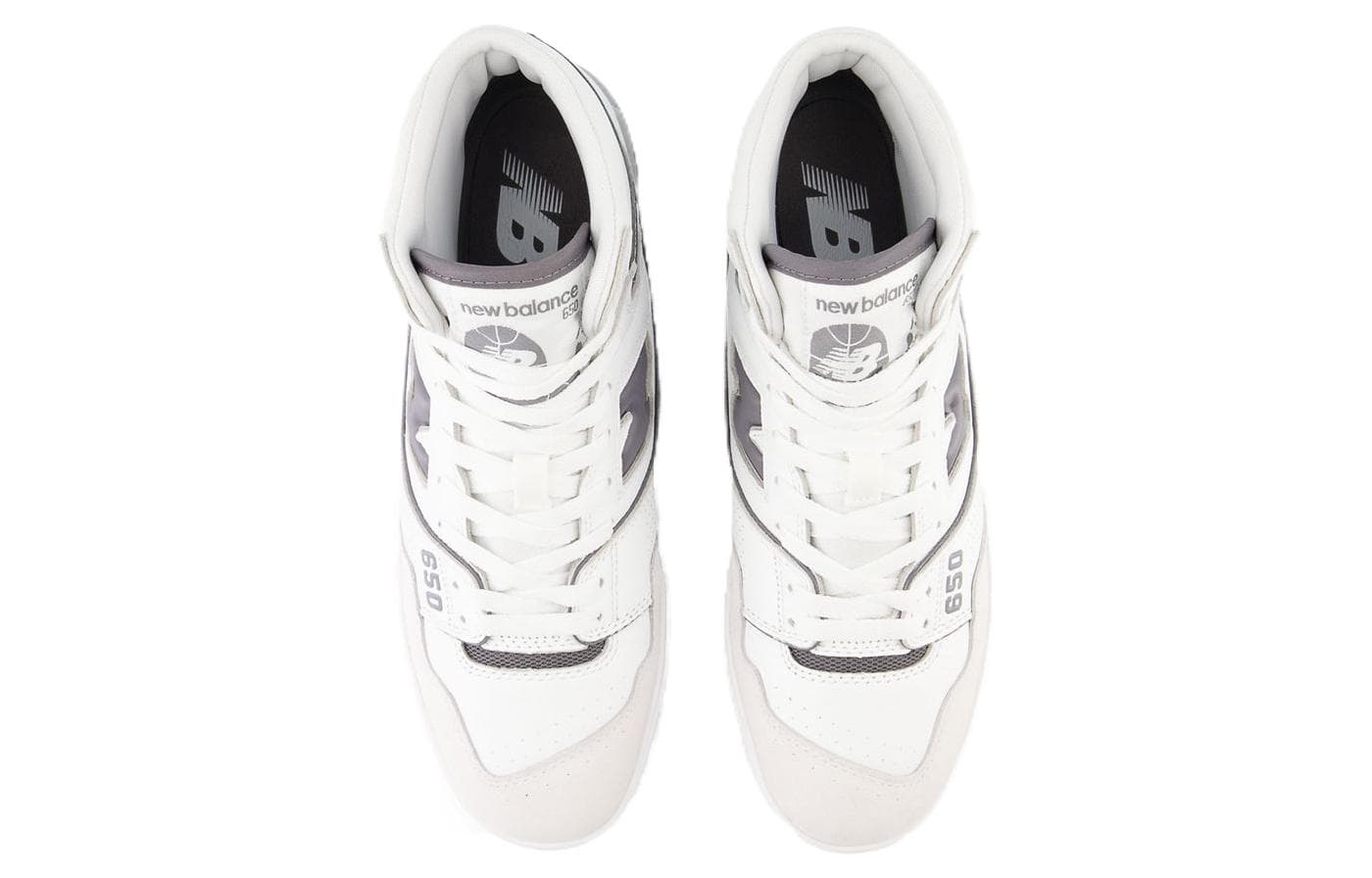 Ретро баскетбольные кроссовки New Balance 650 White Grey - изображение 4