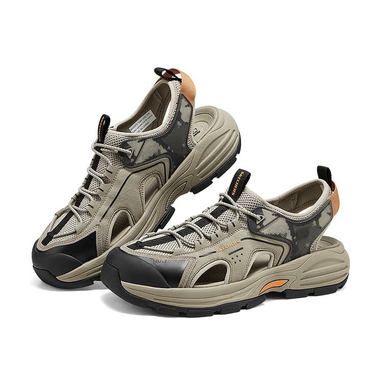 Сандалии с ремешком SKECHERS MENS USA Пляжные сандалии Мужской Тауповый - изображение 3