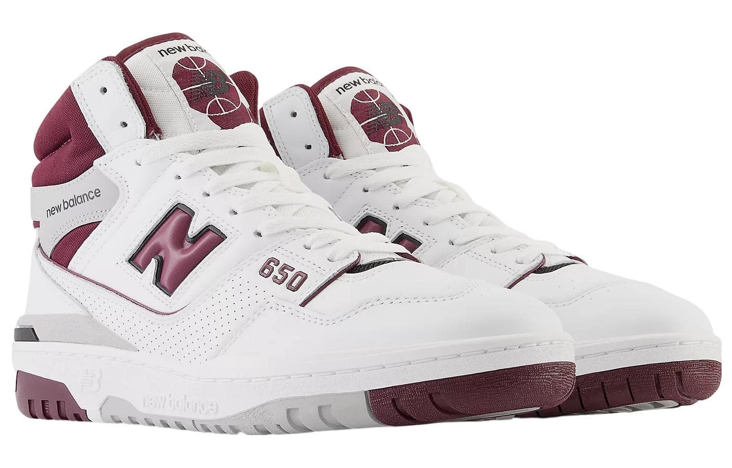 Ретро баскетбольные кроссовки New Balance 650 White Red - изображение 3