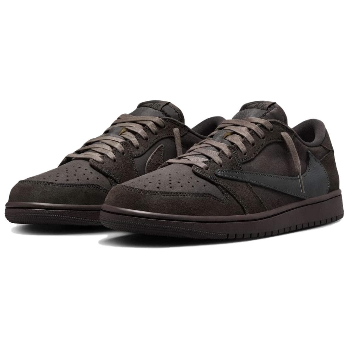 Ретро баскетбольные кроссовки Travis Scott x Air Jordan 1 Low OG "Velvet Brown" - изображение 3