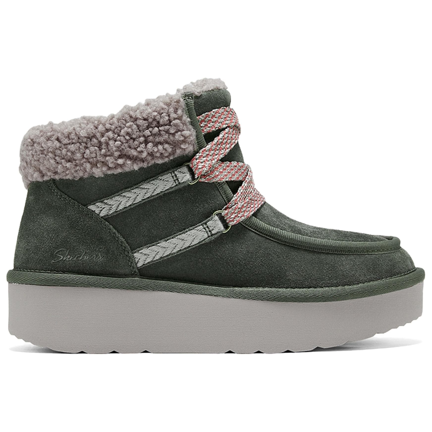 Ботинки зимние Skechers Suede Padded Snow Boots Olive - изображение 2