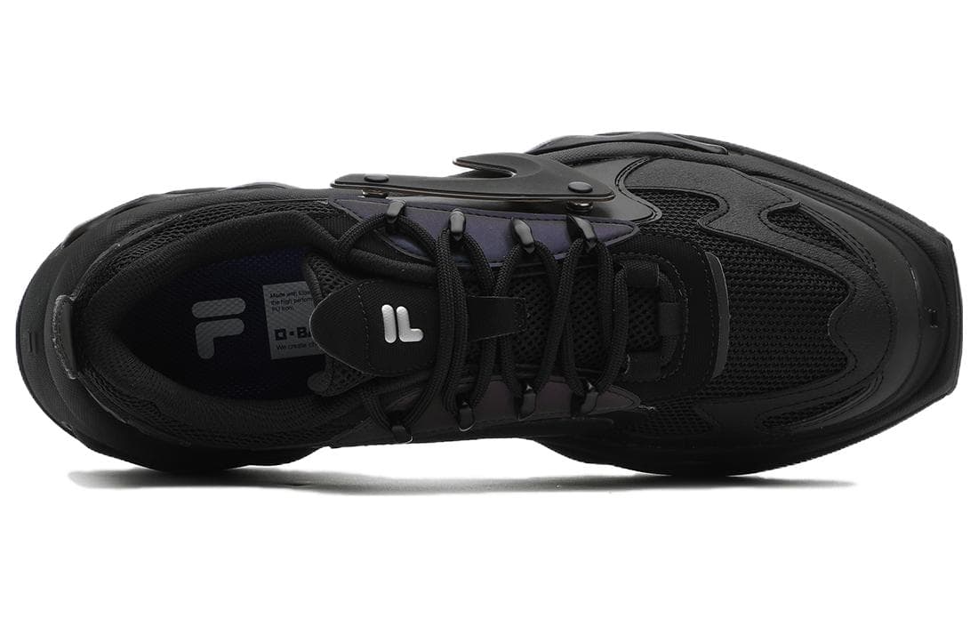 Кроссовки FILA FUSION Текстиль Синтетическая кожа ТПУ (TPU) Устойчивый к истиранию Низкий топ Массивные кроссовки Мужские Черные - изображение 3