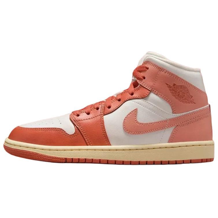 Ретро баскетбольные кроссовки Jordan Air Jordan 1 Противоскользящий Устойчивый к истиранию MID Топ Винтажные баскетбольные кроссовки Женские Белые Розовые - изображение 1