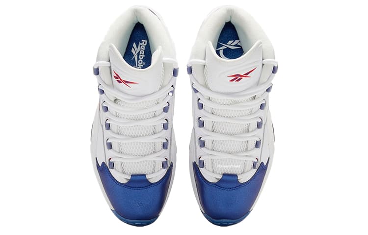 Ретро баскетбольные кроссовки Reebok Question Mid "Blue Toe" - изображение 4