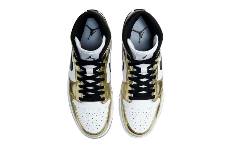 Ретро баскетбольные кроссовки Jordan Air Jordan 1 Mid SE "Metallic Gold" - изображение 4