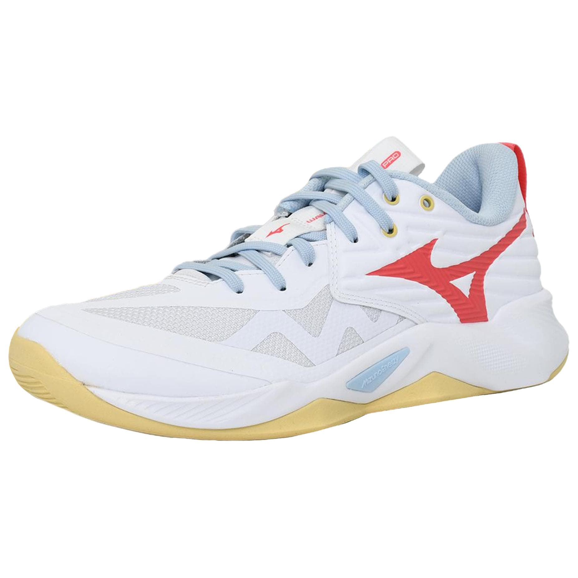 Кроссовки для спортзала Mizuno противоскользящие устойчивые к истиранию низкие кроссовки для тренировок женские белые красные - изображение 1