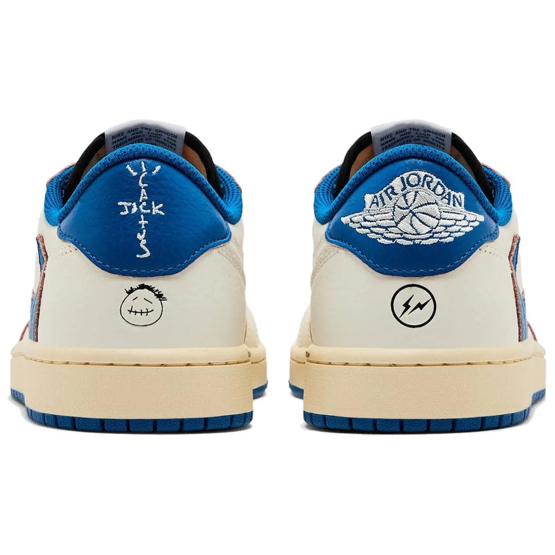 Ретро баскетбольные кроссовки Travis Scott x Jordan Air Jordan 1 Low OG Blue - изображение 3