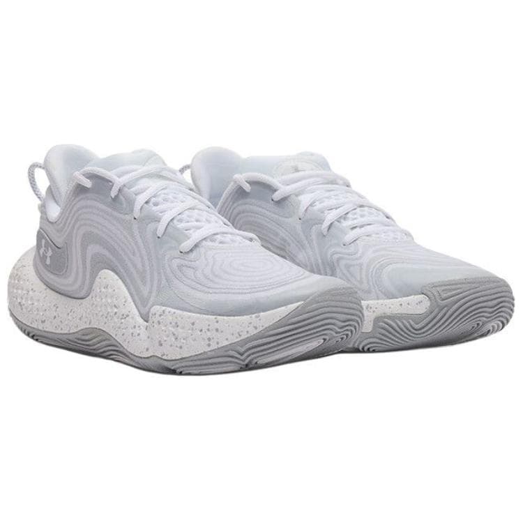 Кроссовки для баскетбола Under Armour Spawn 6 противоскользящие устойчивые к истиранию низкие баскетбольные кроссовки унисекс белые - изображение 3