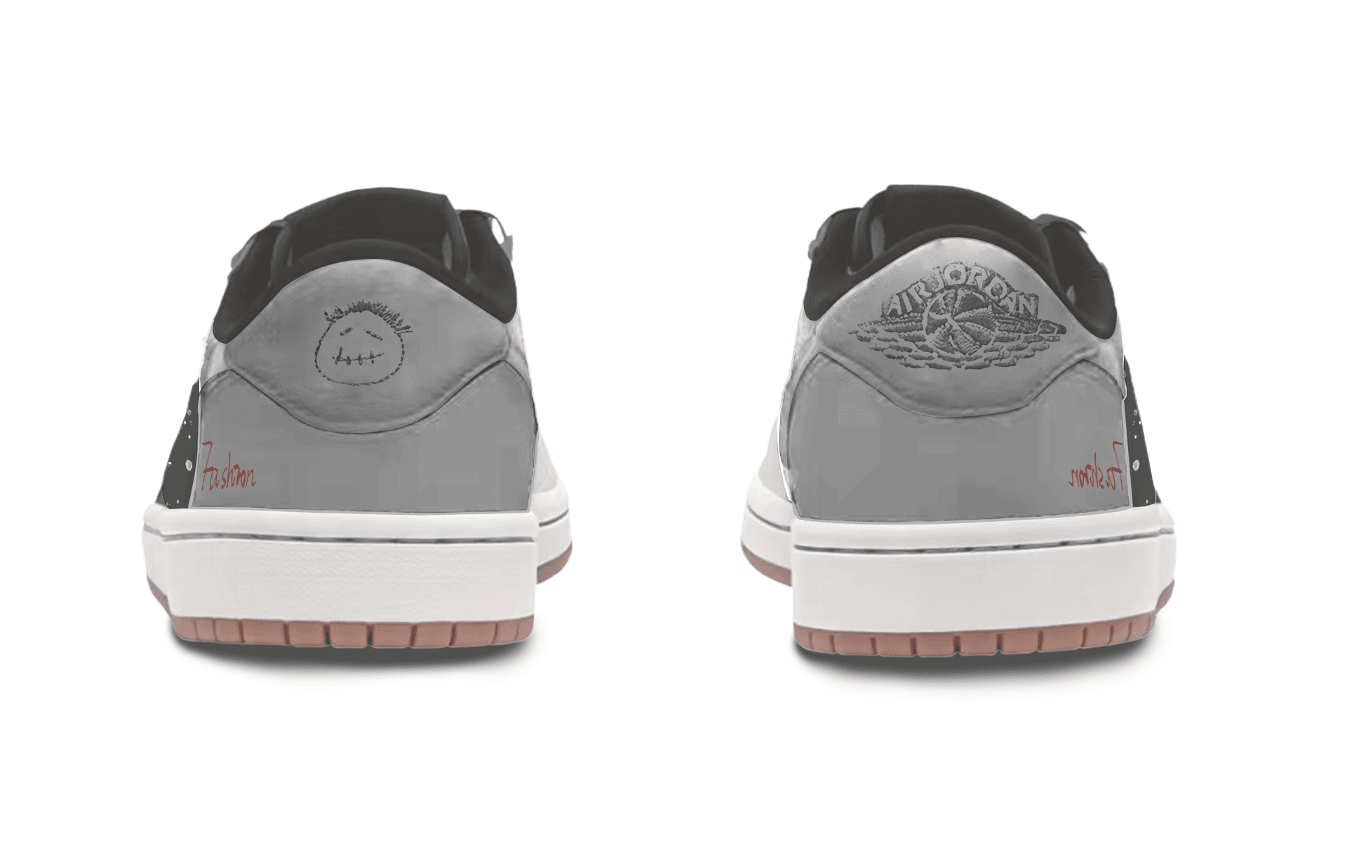 Ретро баскетбольные кроссовки Travis Scott x Air Jordan 1 Low "Cement Grey" - изображение 4
