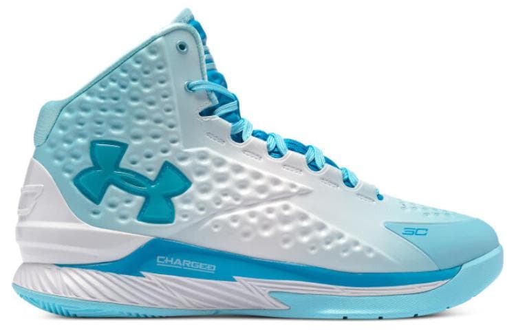 Кроссовки для баскетбола Under Armour Curry 1 High Топ Баскетбольные кроссовки Мужской Гламурно-синий - изображение 2