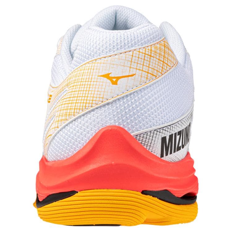 Кроссовки для спортзала Mizuno Wave Voltage 2 Устойчивые к истиранию Низкие Кроссовки для тренировок Мужские Белый Желтый Розовый - изображение 4