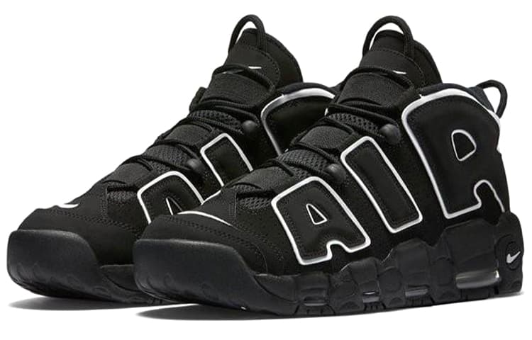 Ретро баскетбольные кроссовки Nike Air More Uptempo Black White - изображение 3