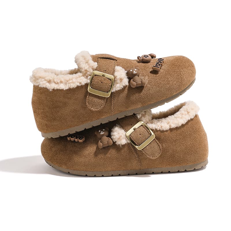 Сандалии HUANQIU С флисовой подкладкой Термическая Зимняя Кукла Платформа Lazy Slip on Для использования как внутри так и снаружи - изображение 2