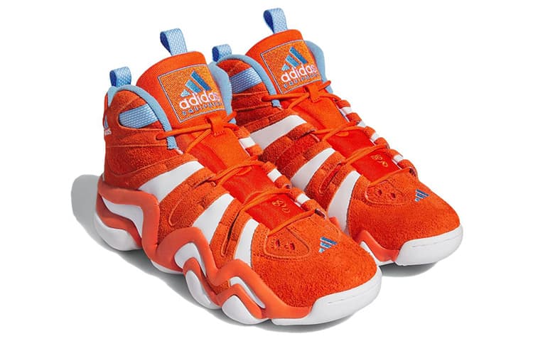 Ретро баскетбольные кроссовки Adidas Crazy 8 Кожа Удобные Противоскользящие Высокие Баскетбольные Кроссовки Винтажные Унисекс Оранжевые Белые - изображение 2